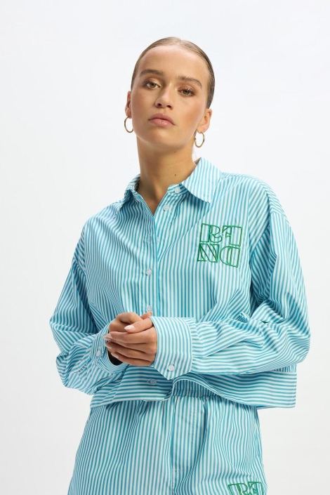 Refined Department woven cropped jacket rosemary